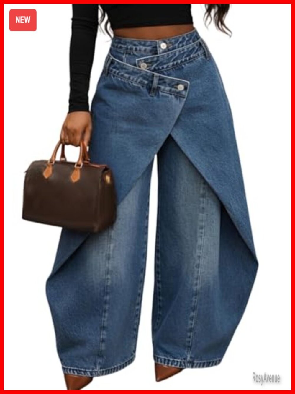 Womens Asymmetrical Cargo Jeans Baggy Y2K Wide Leg Denim Pants